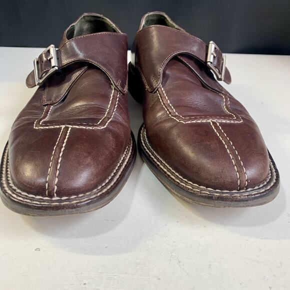 Donald J Pliner Kenzie Monk Buckle Strap Brown Leather Men Shoe Size 10.5 main image 6